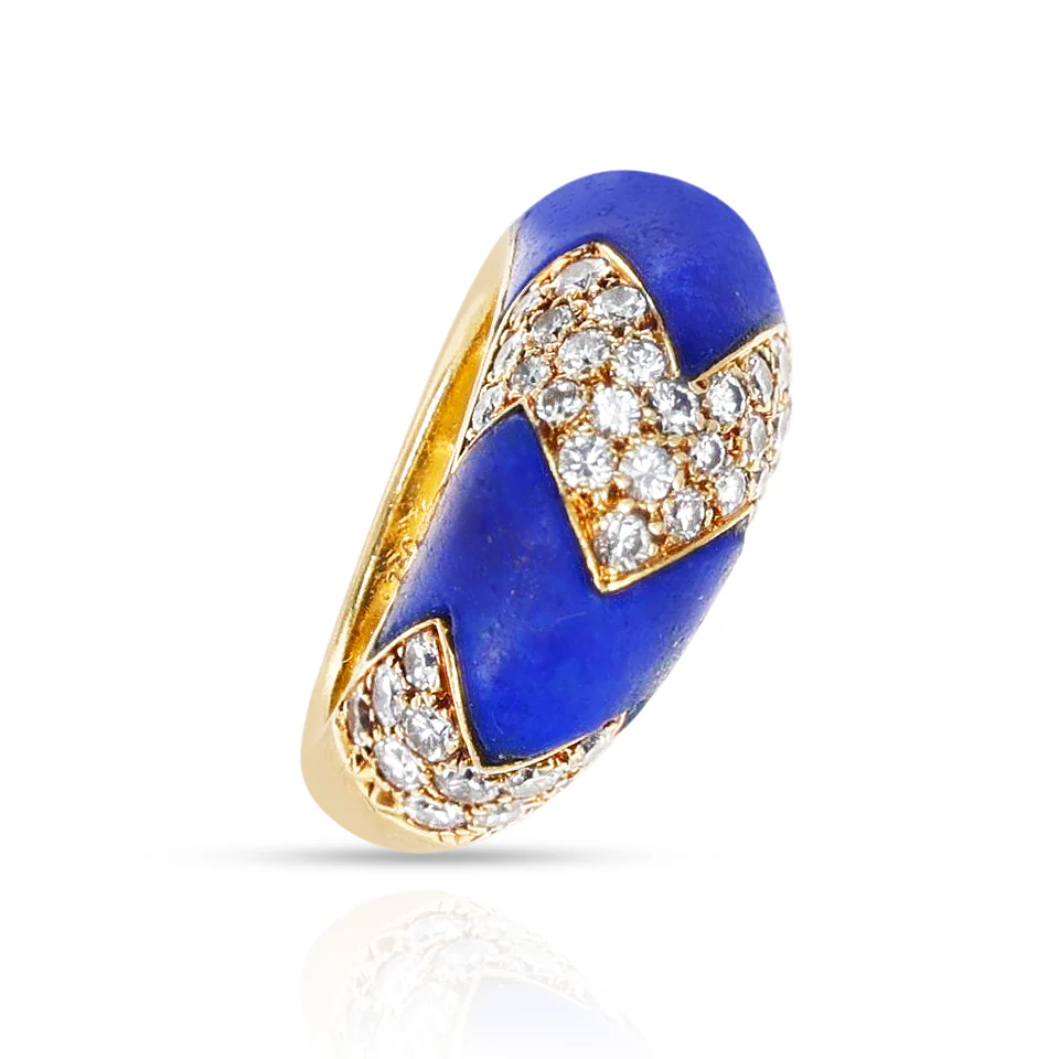 Van Cleef & Arpels Lapis and Diamond Ring, 18k