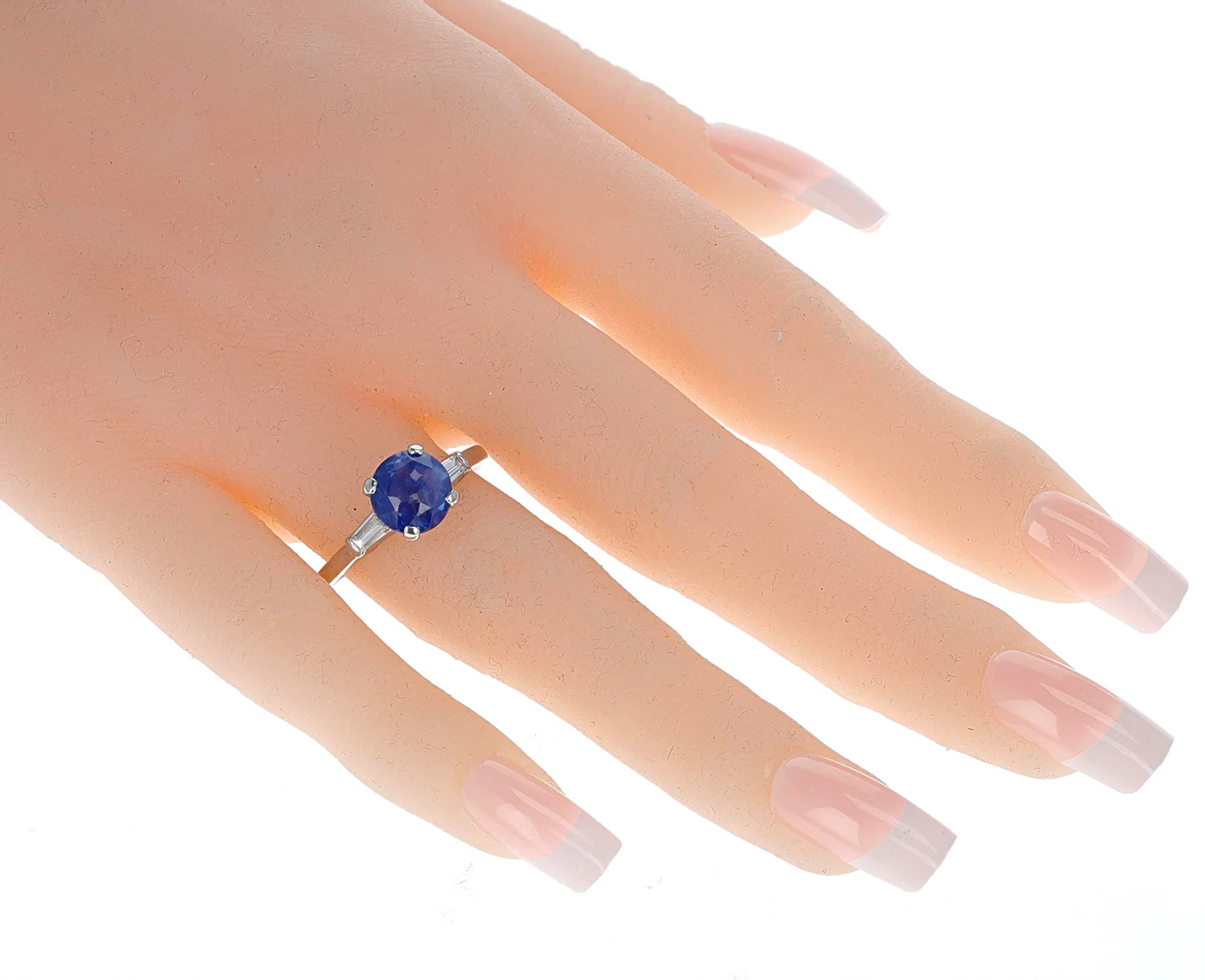 French Cut 4 carat Sapphire Ring, Platinum