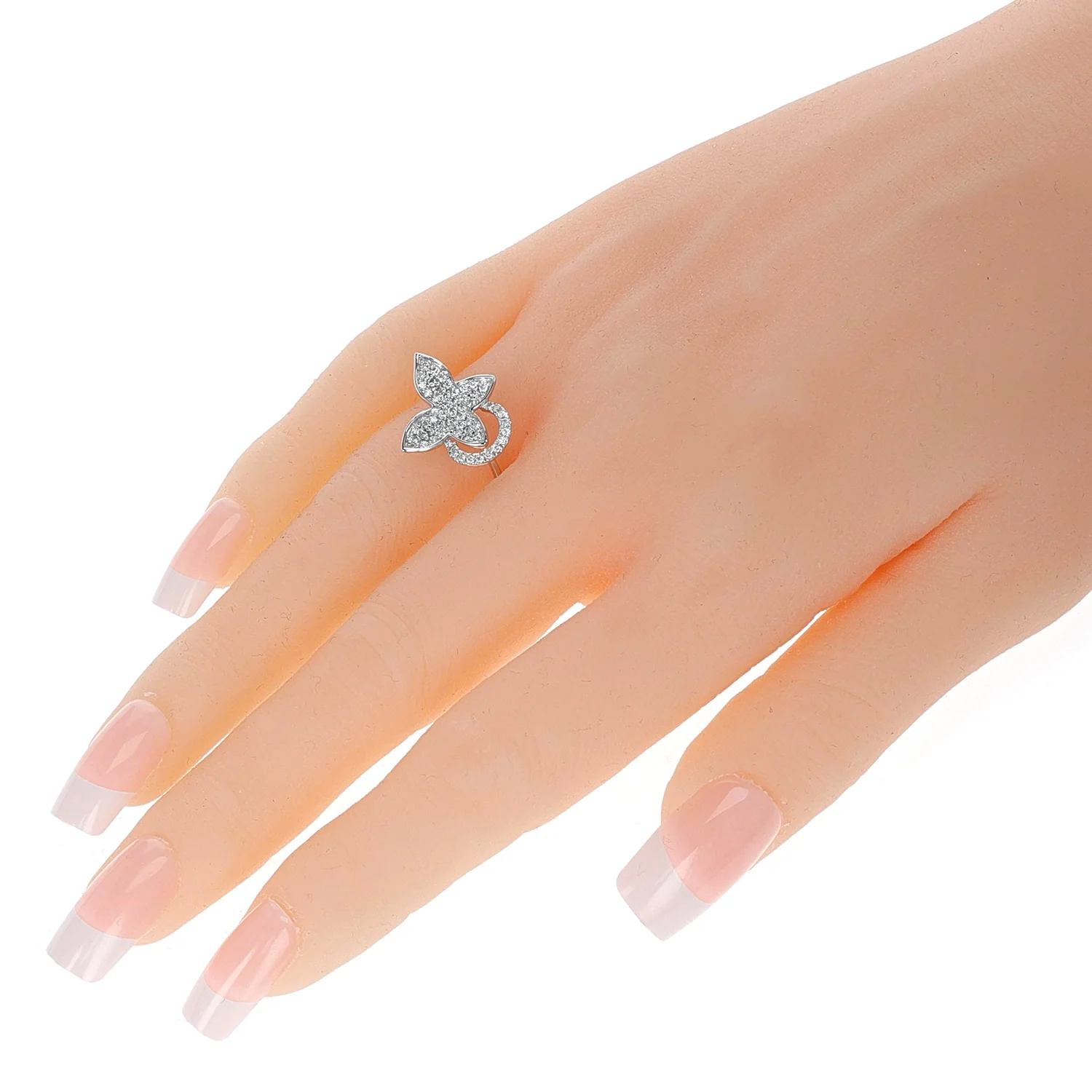 Piero Milano Butterfly and Halo Diamond Ring, 18k White