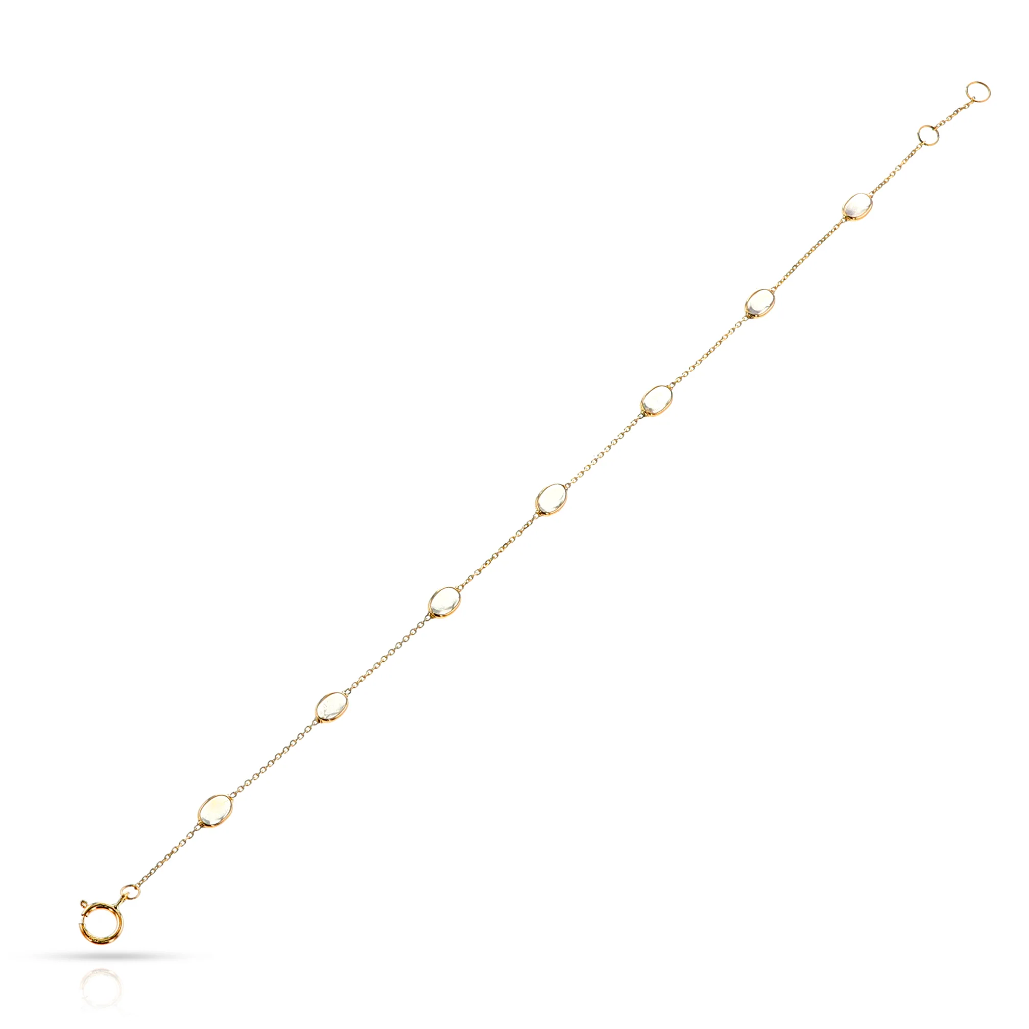 Oval Moonstone Cabochon Bracelet, 18K