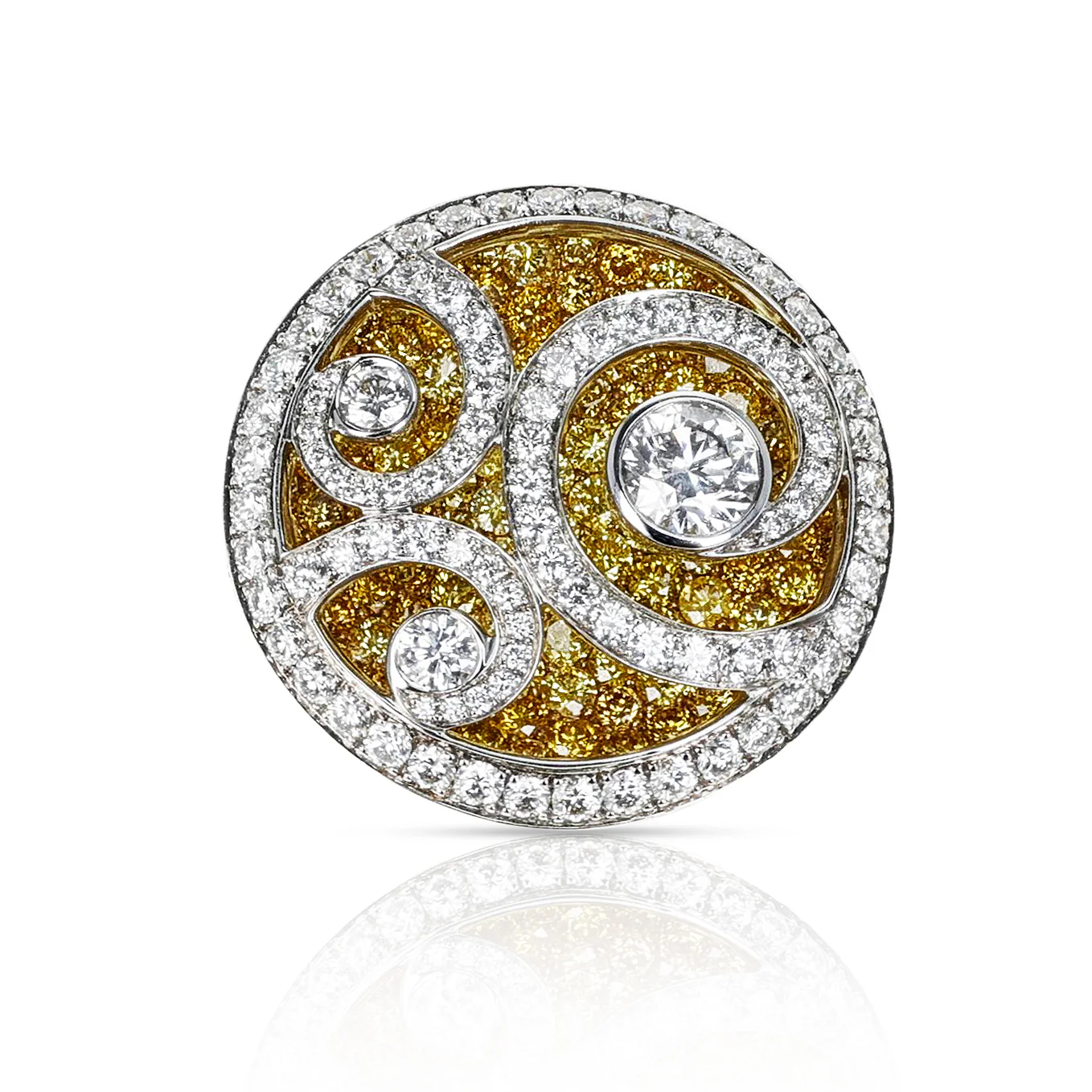 Graff Diamond and Yellow Diamond 'Diamond on Diamond' White Gold Ring