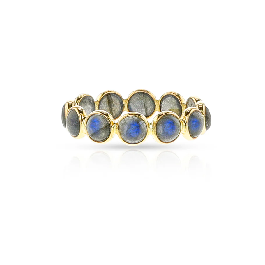 Labradorite Cabochon Eternity Band, 14k