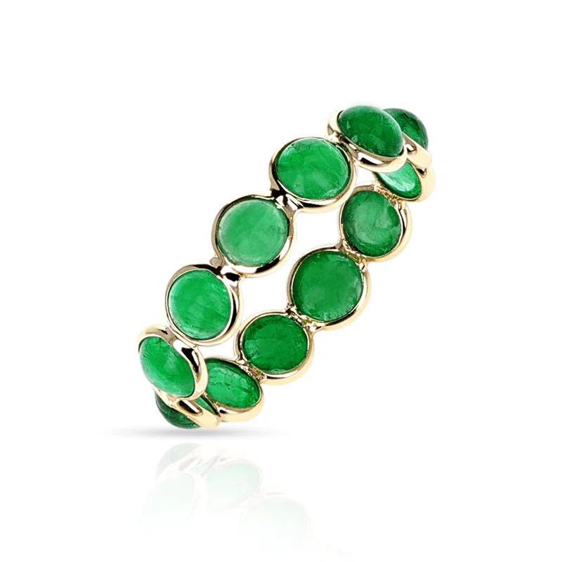 Round Cabochon Band, Yellow Gold