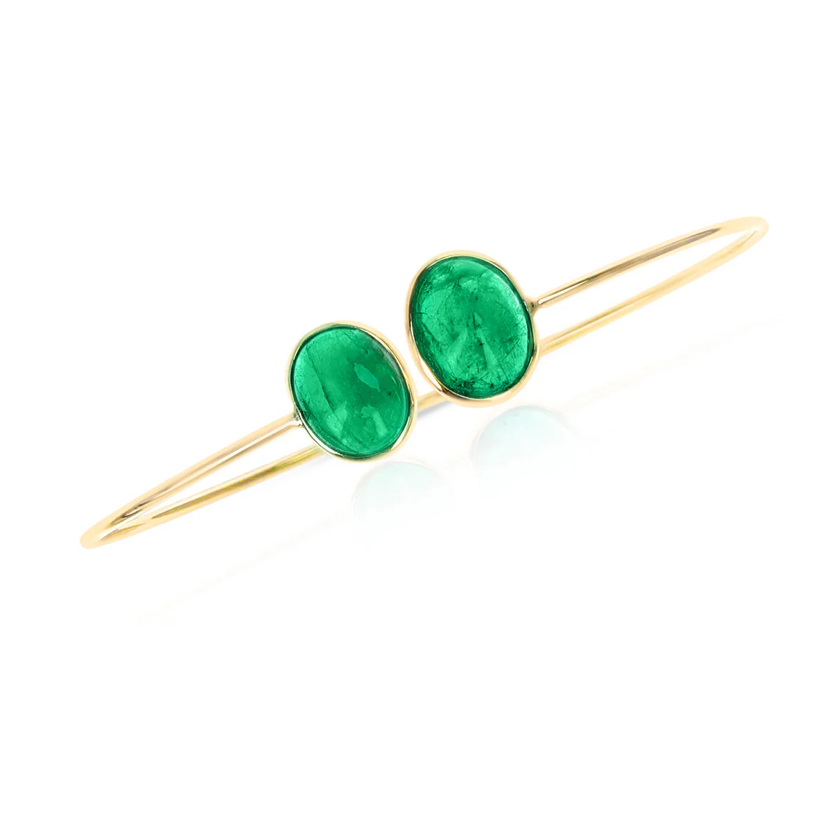 Oval Emerald Bangle, 18k