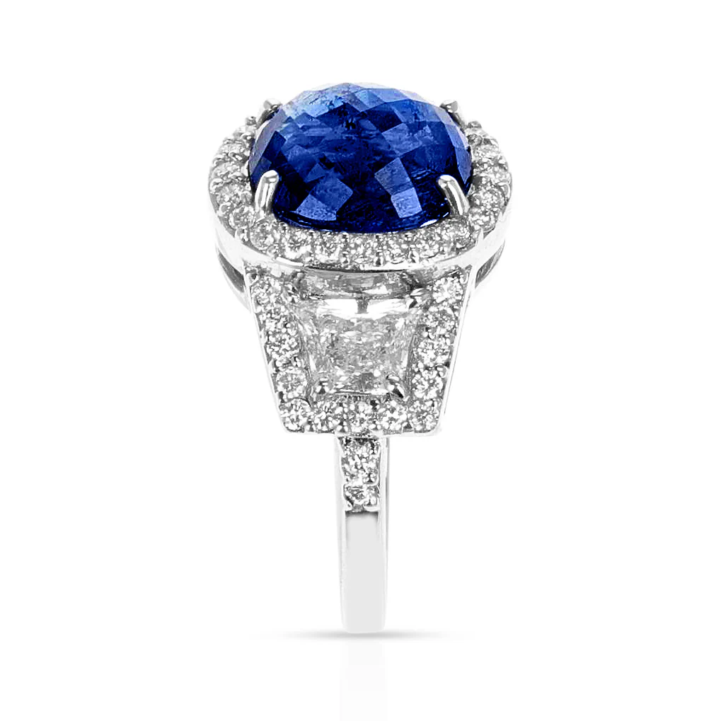 4.64 ct. Unheated Sapphire Ring with Diamonds, Platinum