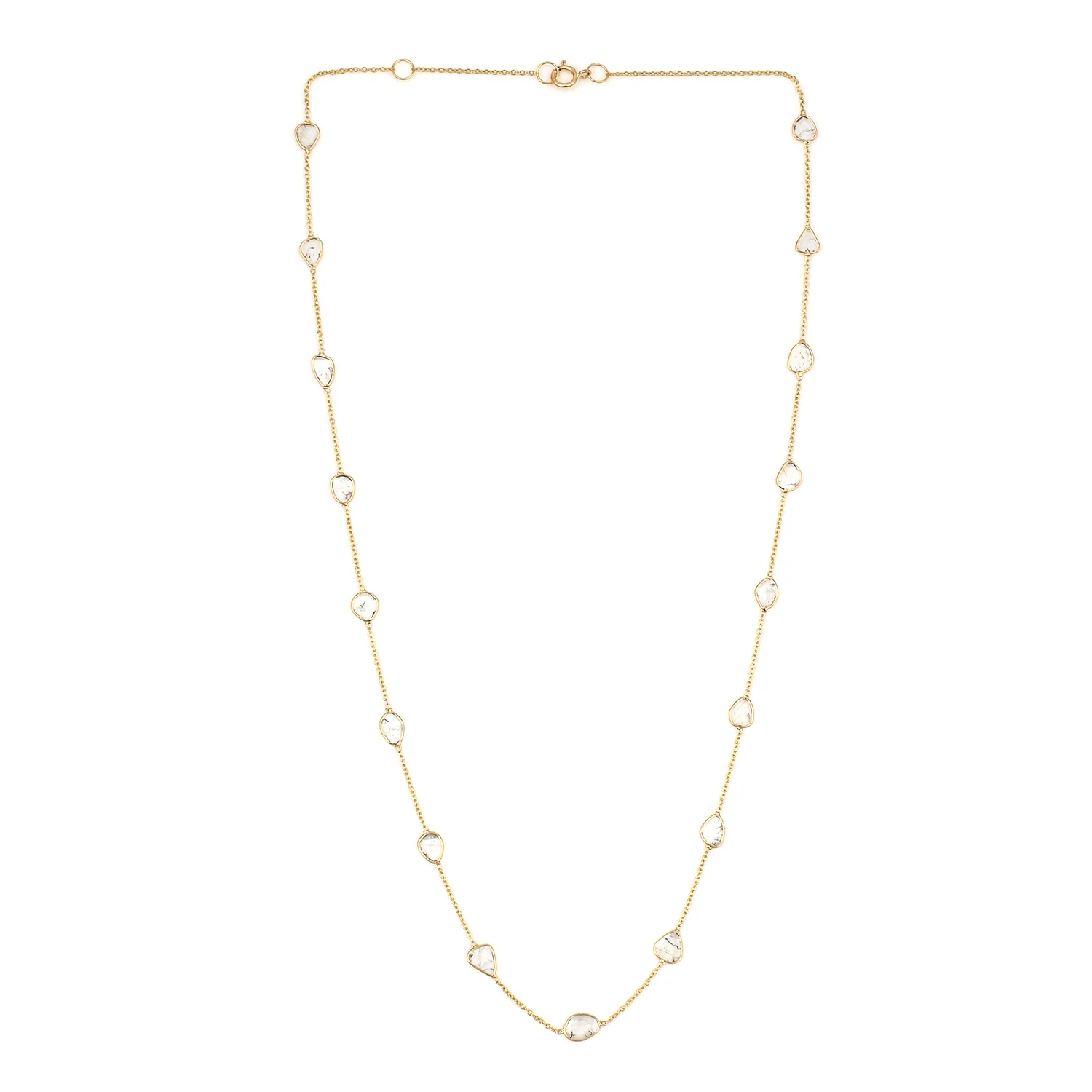 Mixed Cut Diamond Slices Necklace, 18k