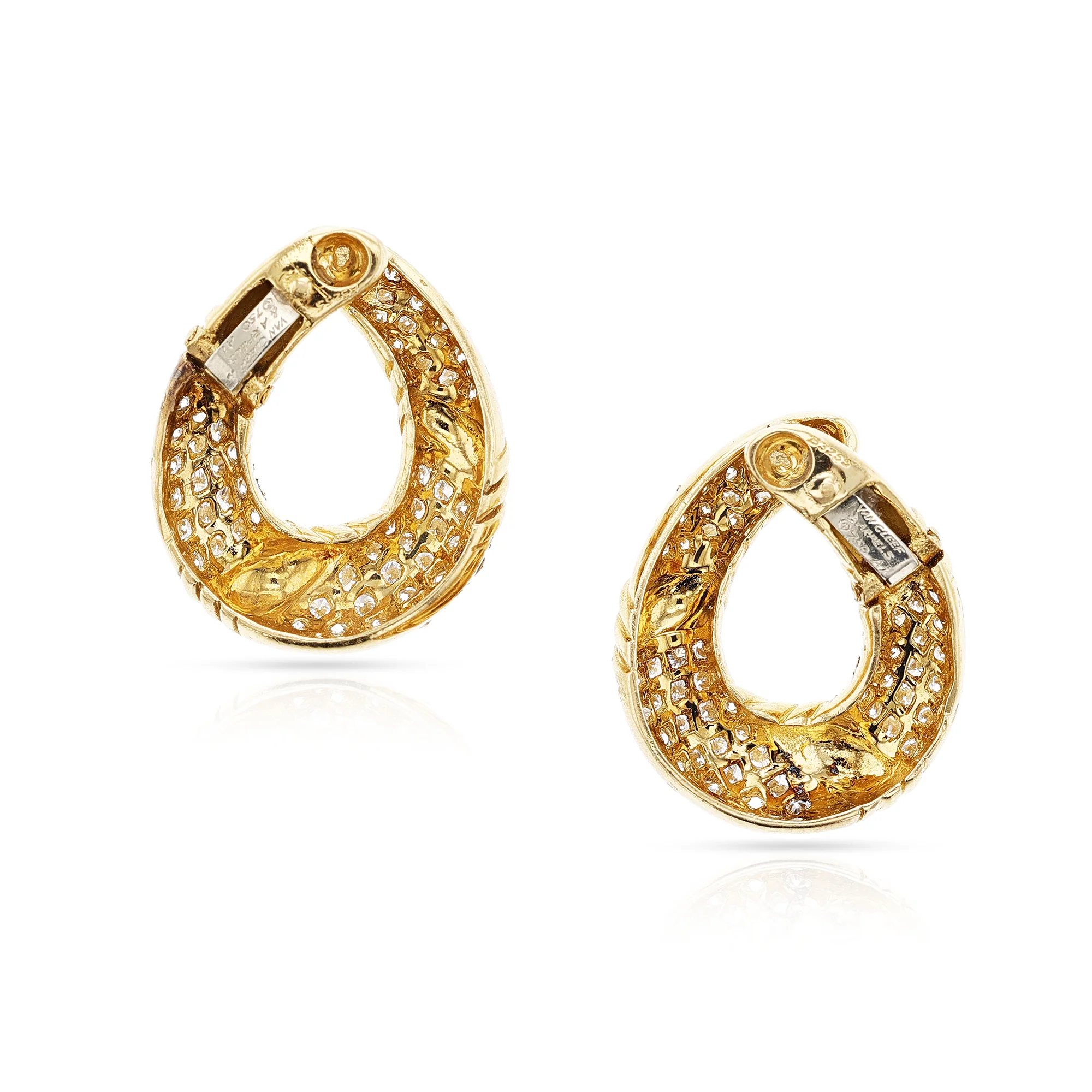 Van Cleef & Arpels Gold and Diamond Earrings, 18k