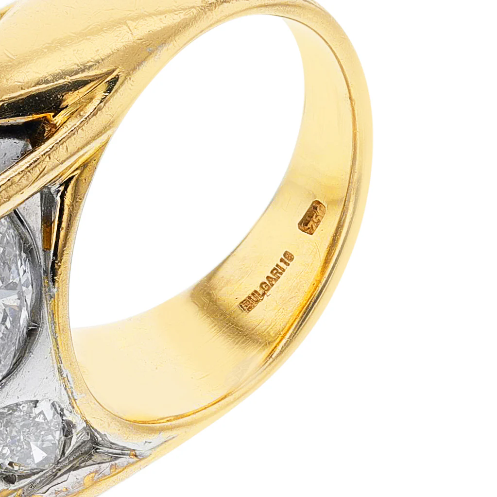 BVLGARI Natural Unheated Sapphire and Diamond Ring, 18k & Platinum