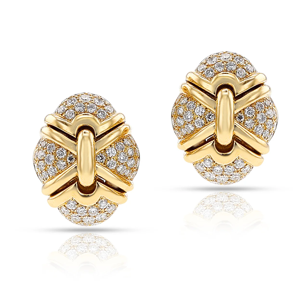 BVLGARI Diamond and 18k Gold Earrings