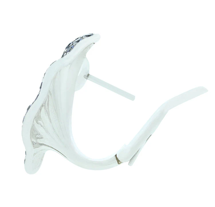 Stylish Floral Blue Sapphire Earrings- Part of Jewelry Set