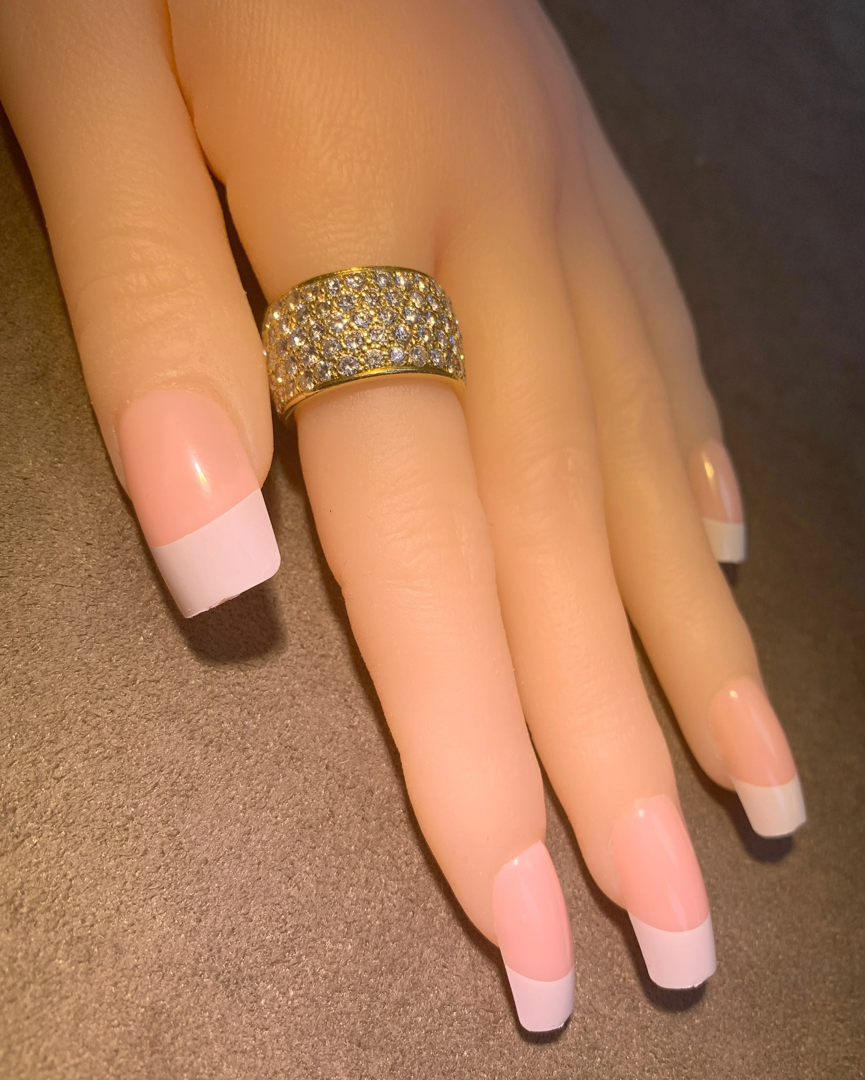 Van Cleef & Arpels Five Row 6.70 carat Diamond Band with Original Box, 18k Gold