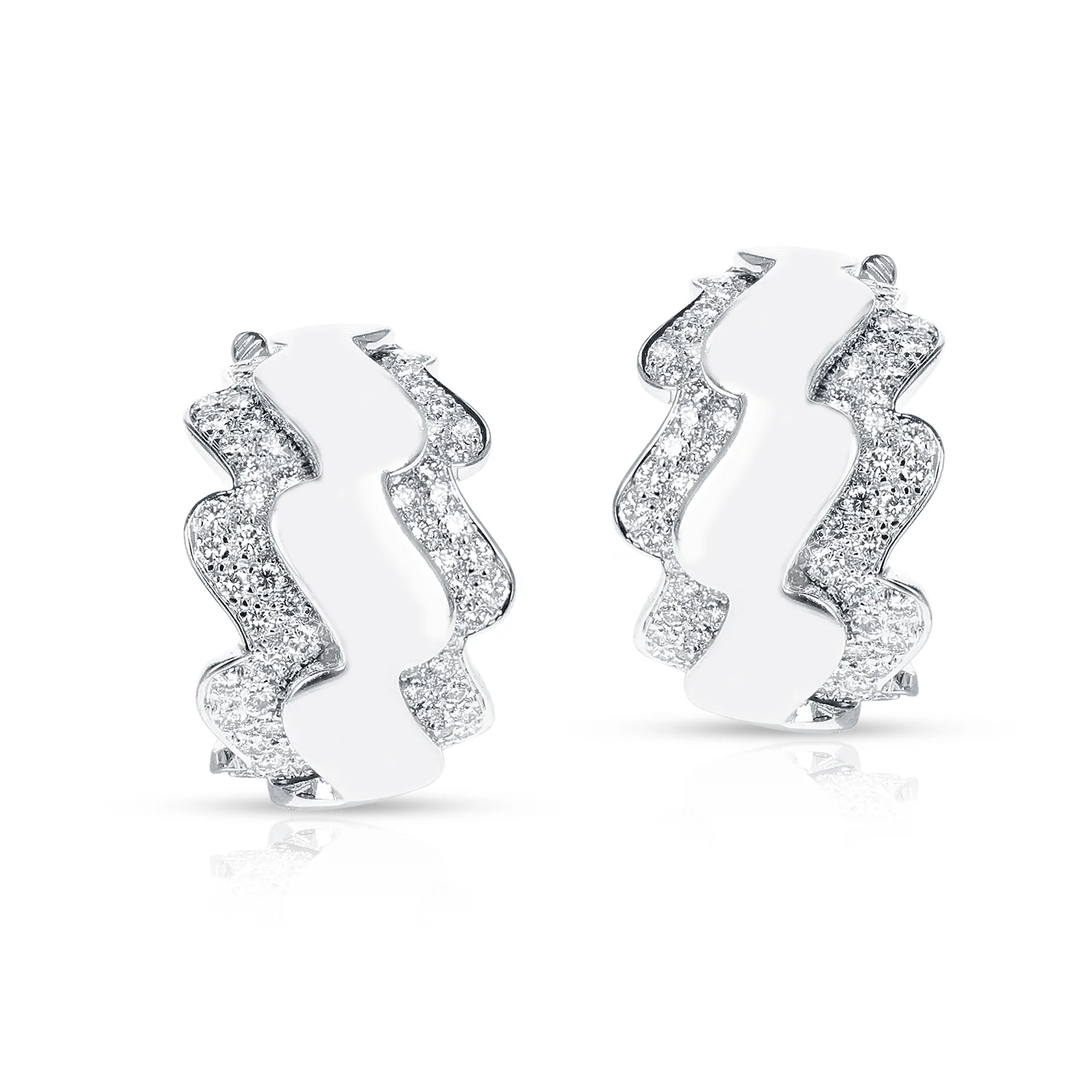 French Van Cleef & Arpels Wave-Style Earrings, 18k