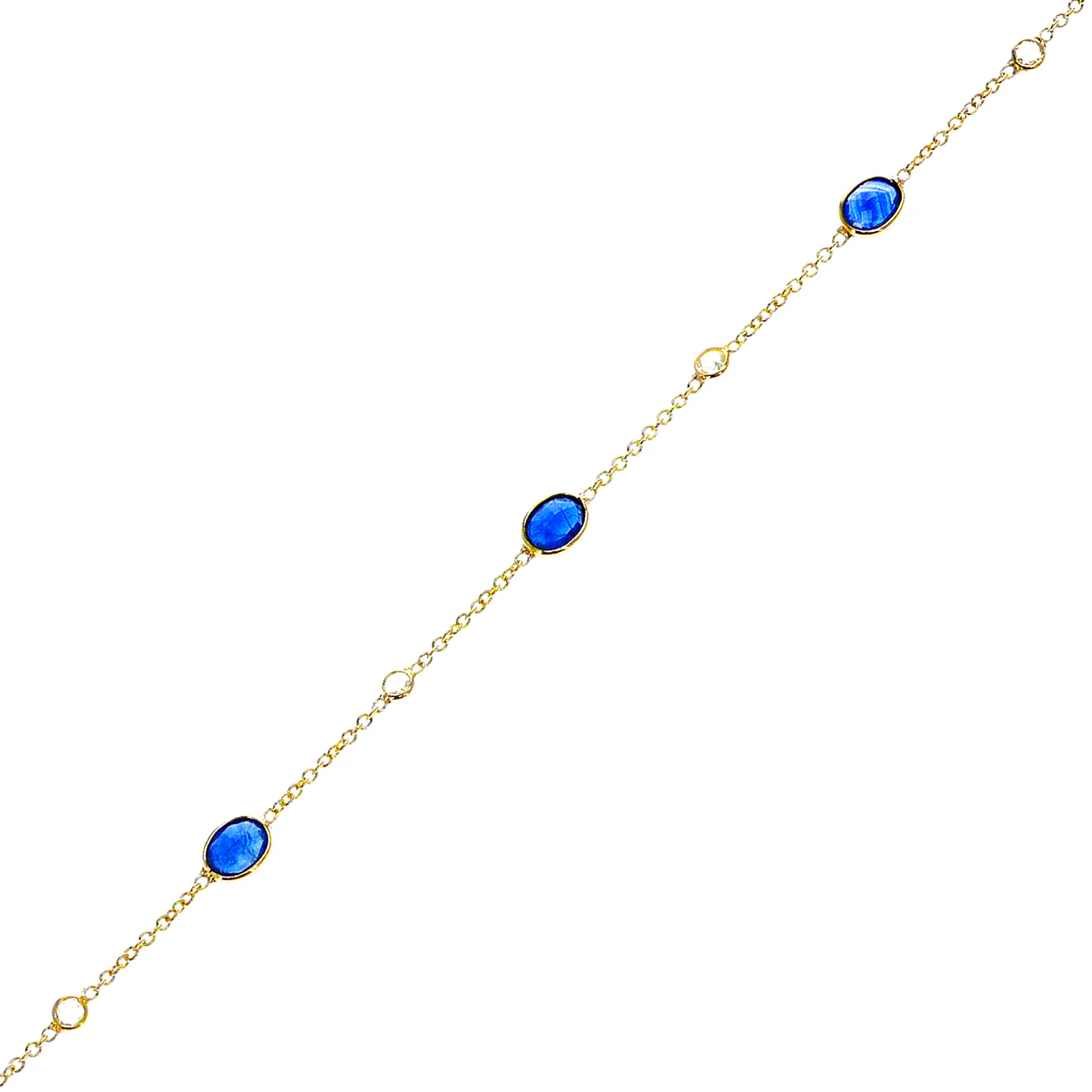 Precious Gemstone Bracelet with Diamond Rose Cut, 18k