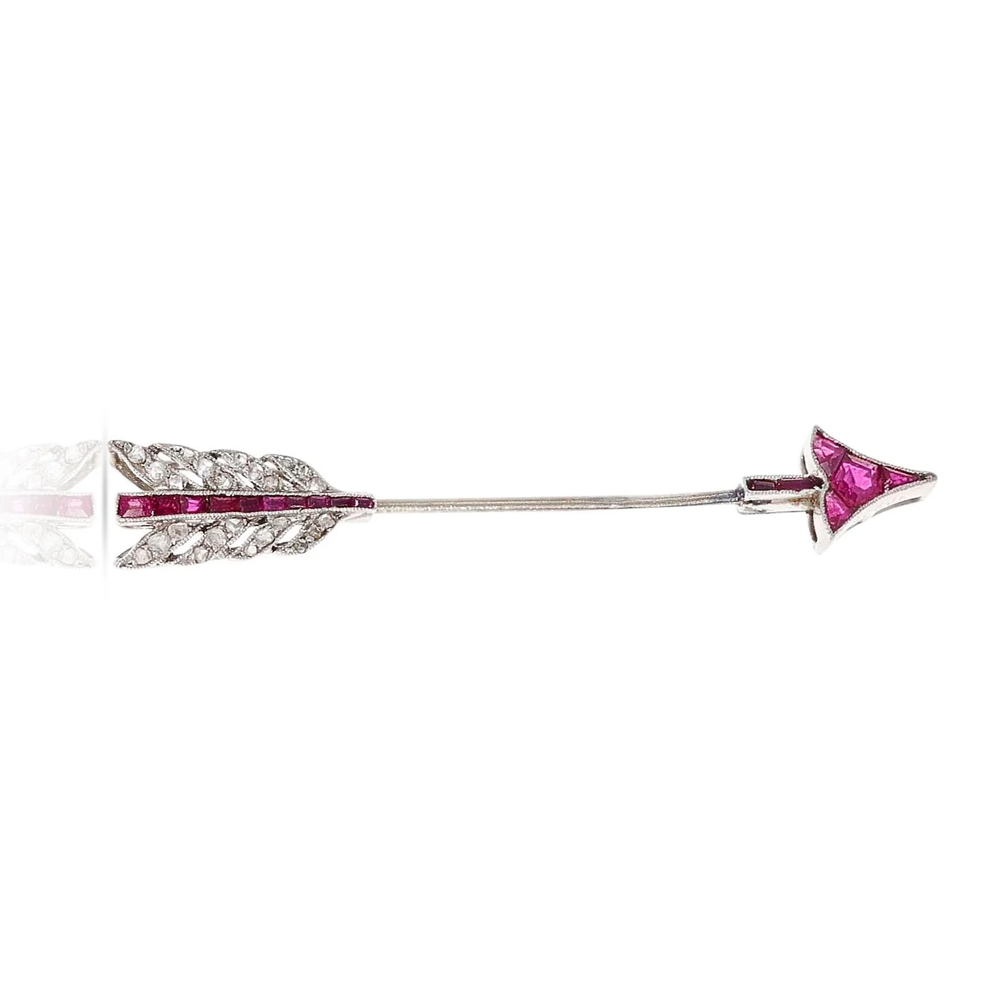 Van Cleef & Arpels Ruby and Diamond Arrow Pin, 18K Gold