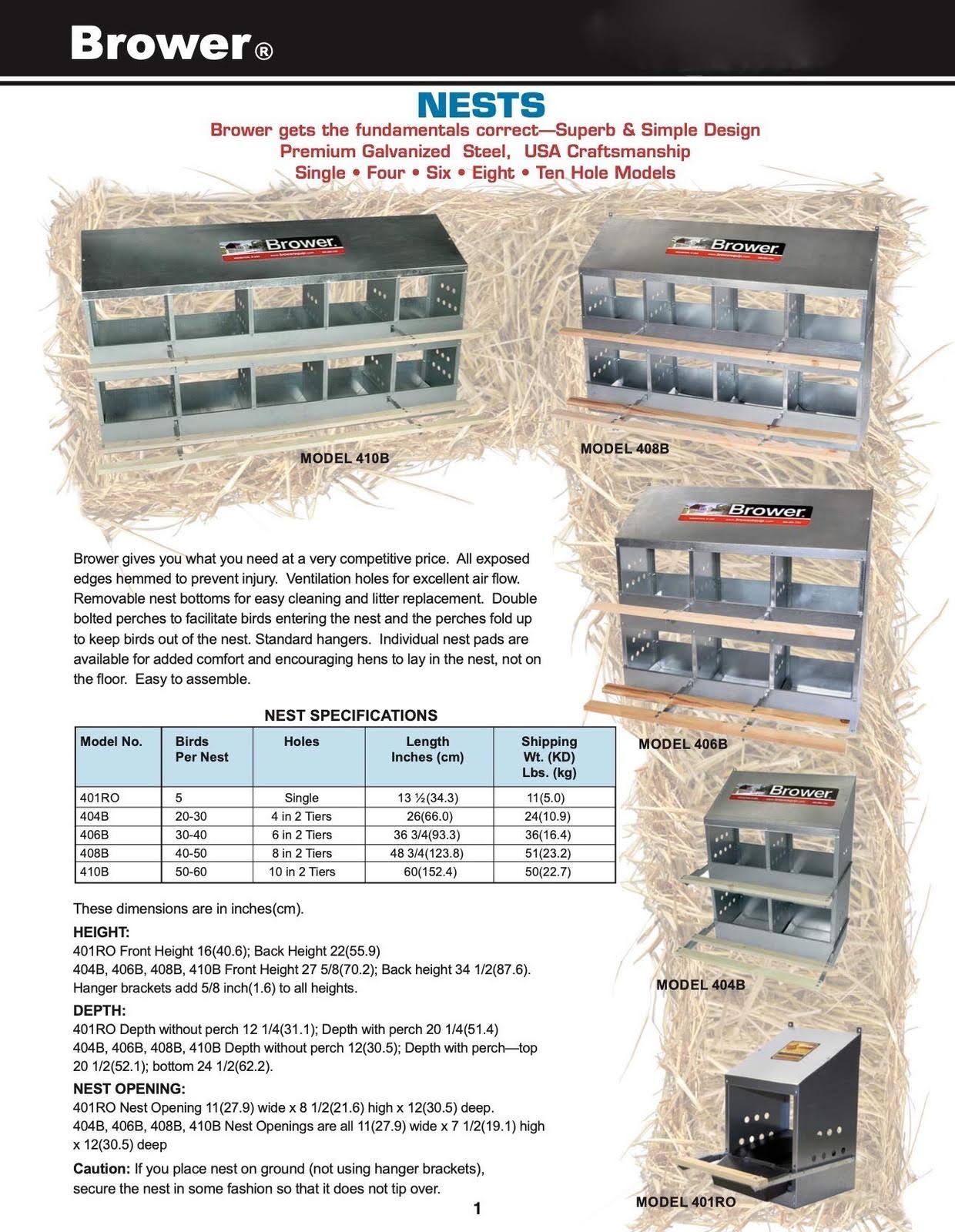 Brower 410b Galvanized 10-Hole Poultry Nesting Box for 60 Hens, Durable & Easy to Assemble