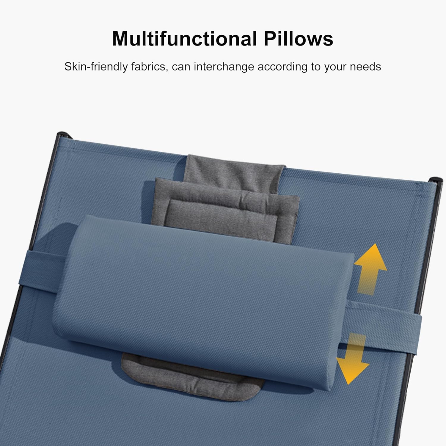 PURPLE LEAF Patio Tanning Lounge Chair Set with Face Down Hole Outdoor Aluminum Adjustable Reclining Chairs Wheels Pillows and Table for Poolside Beach Sunbathing Lounger, Beige