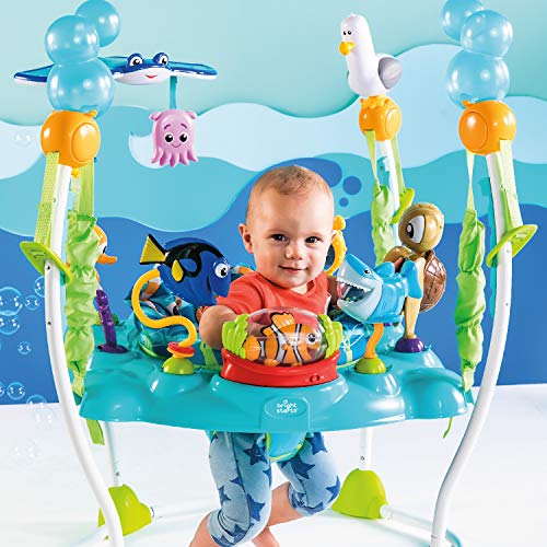 Bright Starts Disney Baby Finding Nemo Activity Center Jumper with Interactive Toys, 360° Seat, Adjustable Positions