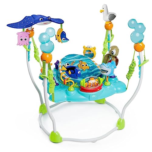 Bright Starts Disney Baby Finding Nemo Activity Center Jumper with Interactive Toys, 360° Seat, Adjustable Positions