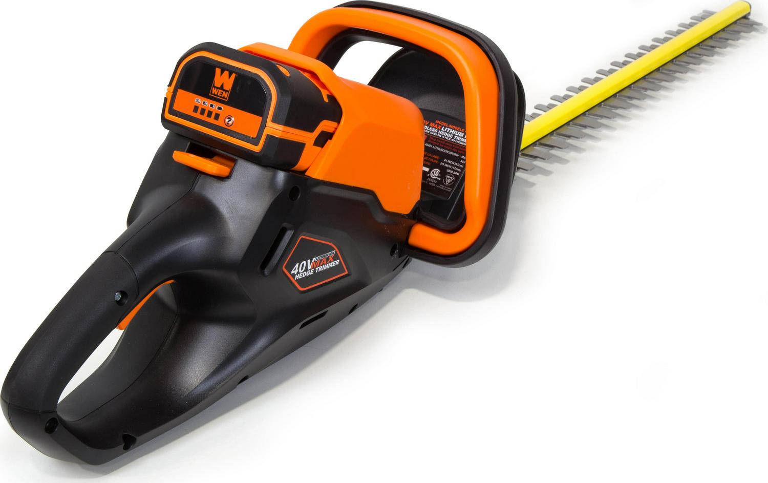 WEN 40V Max 24-Inch Cordless Hedge Trimmer with 2Ah Battery & Charger