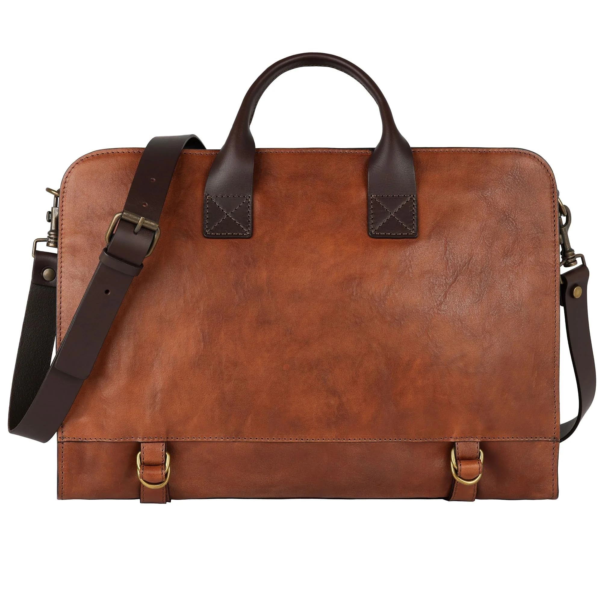 Leather Briefcase for Laptop Attache Case Messenger Bag for Men and Women