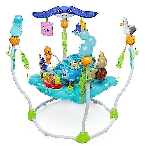 Bright Starts Disney Baby Finding Nemo Activity Center Jumper with Interactive Toys, 360° Seat, Adjustable Positions