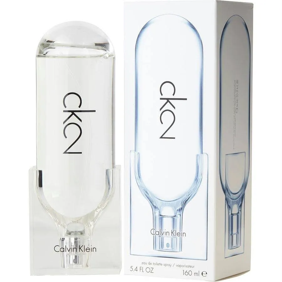 Calvin Klein CK2 Eau de Toilette Spray 5.4 oz – Unisex Fragrance with Wasabi, Mandarin, and Sandalwood Notes