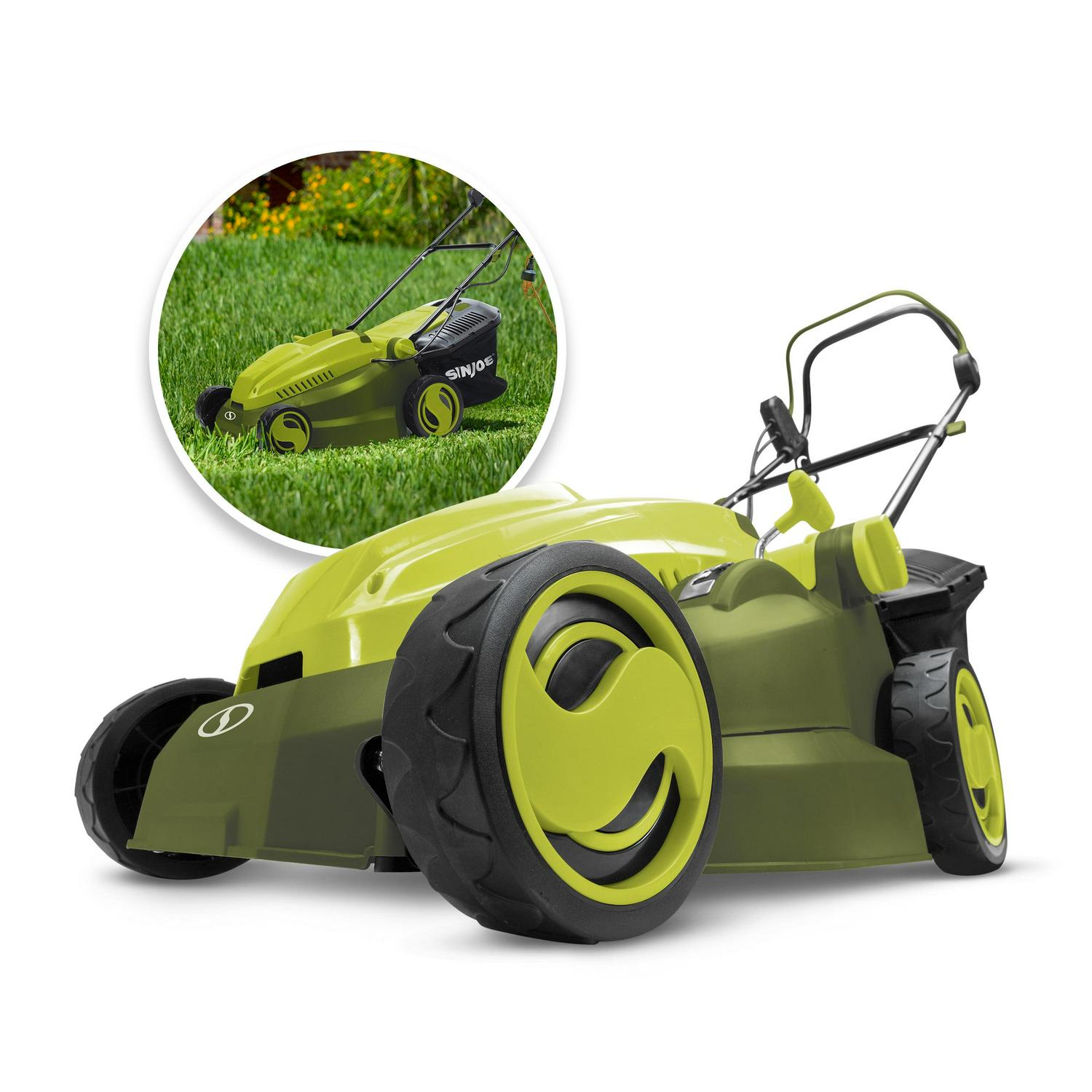 Sun Joe MJ402E Electric Lawn Mower, 16-Inch, 12-Amp, 6-Position Height, w/ Collection Bag
