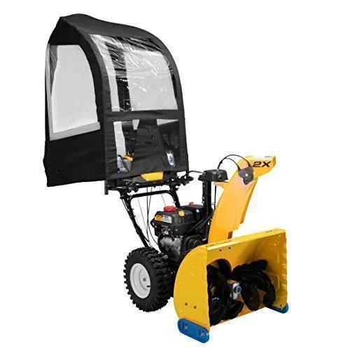 Arnold Deluxe Universal Snow Thrower Cab, Black – Fits Most Two & Three-Stage Snow Blowers, Includes Storage Pouch & Reflective Fabric