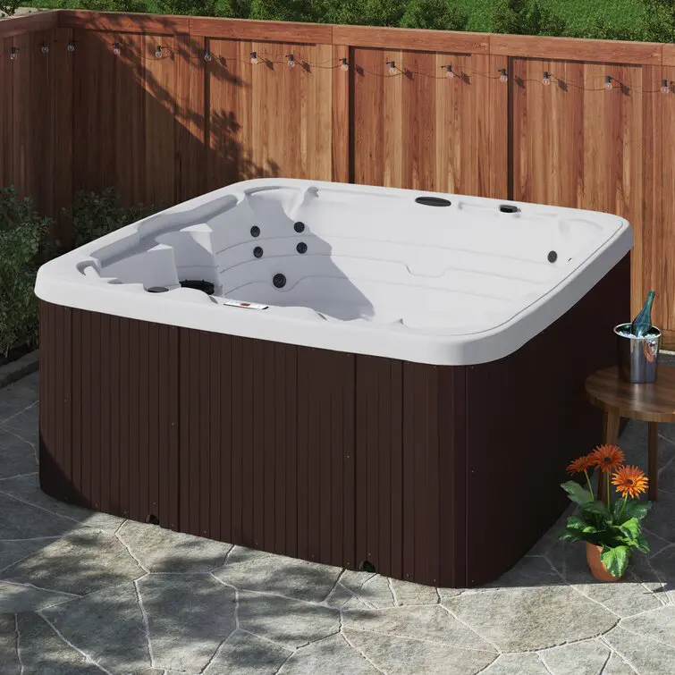Lifesmart Spas 110 Volt 7 - Person 22 - Jet Square Plug And Play Hot Tub with Ozonator in Espresso