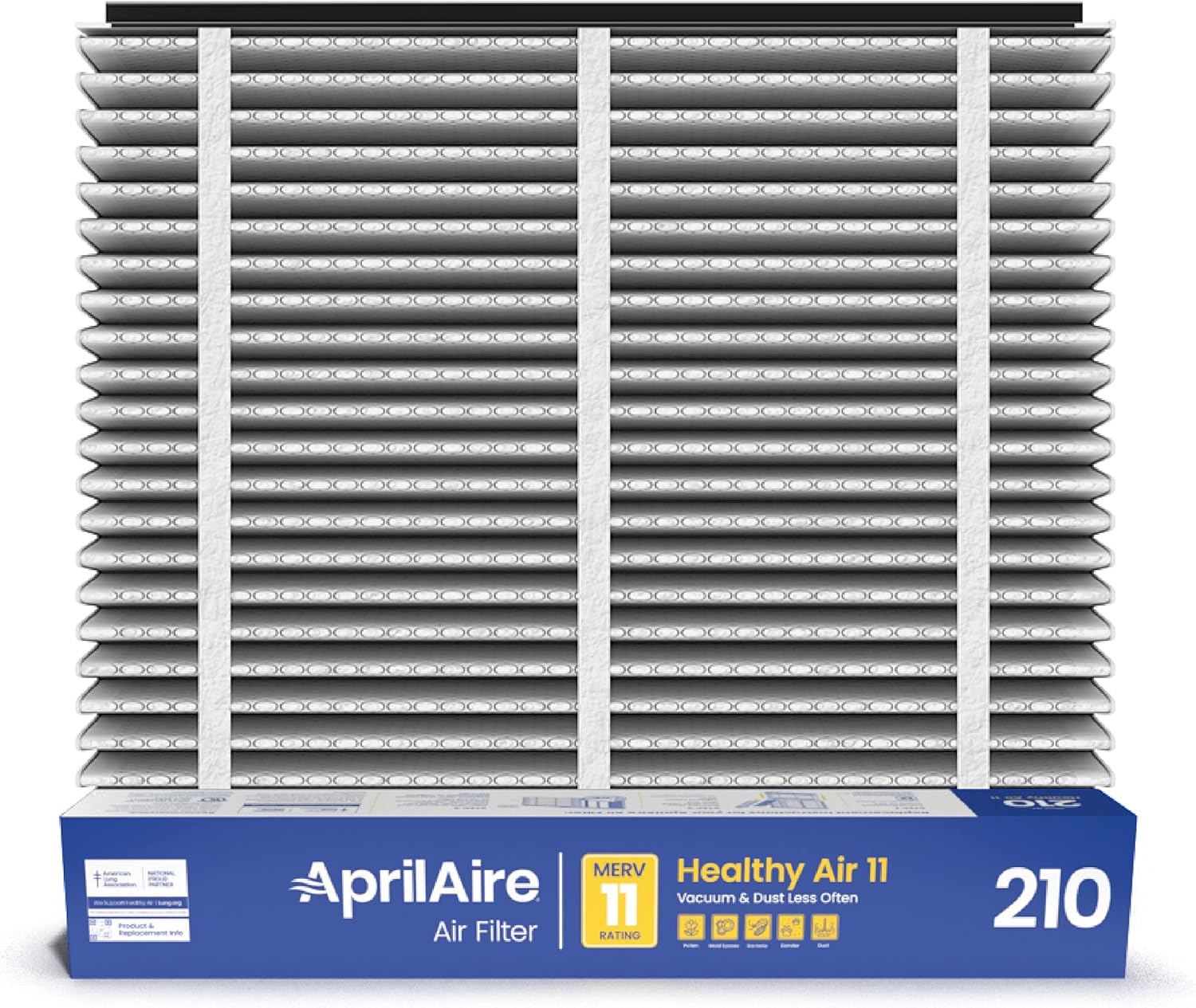 AprilAire 210 MERV 11 Replacement Air Filter for Whole House Air Purifiers 20x25x4 – Pack of 1