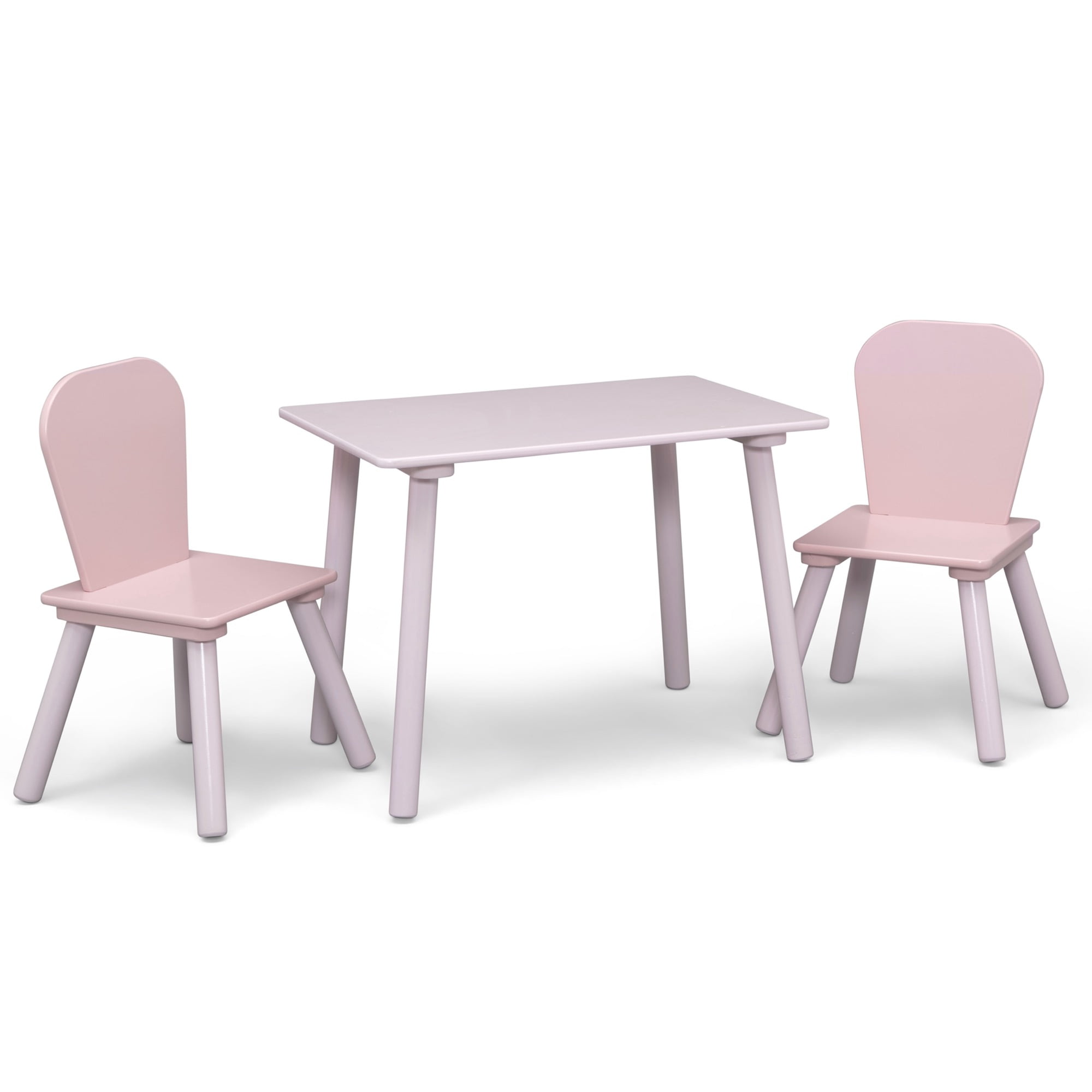 Delta Children Toddler Playroom Set: Table, 2 Chairs & 6-Bin Organizer with Stickers, Pink
