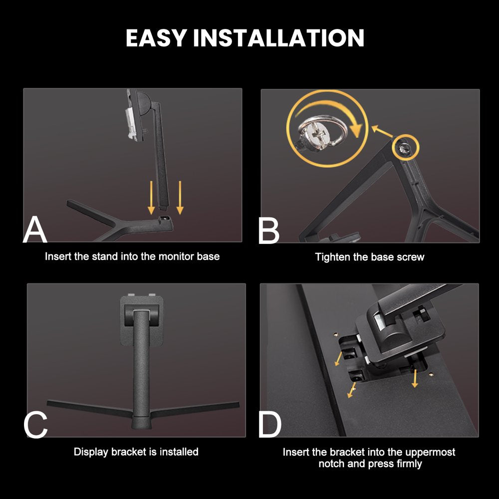 CRUA 24′′ Curved Gaming Monitor, 180Hz FHD 1080P, AMD FreeSync, Low Blue Light, HDMI/DP Ports, Black