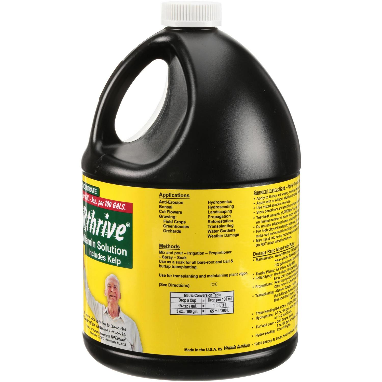 Superthrive Plant Vitamin Solution, 1 Gal – Boosts Growth & Reduces Shock, Ideal for All Gardens