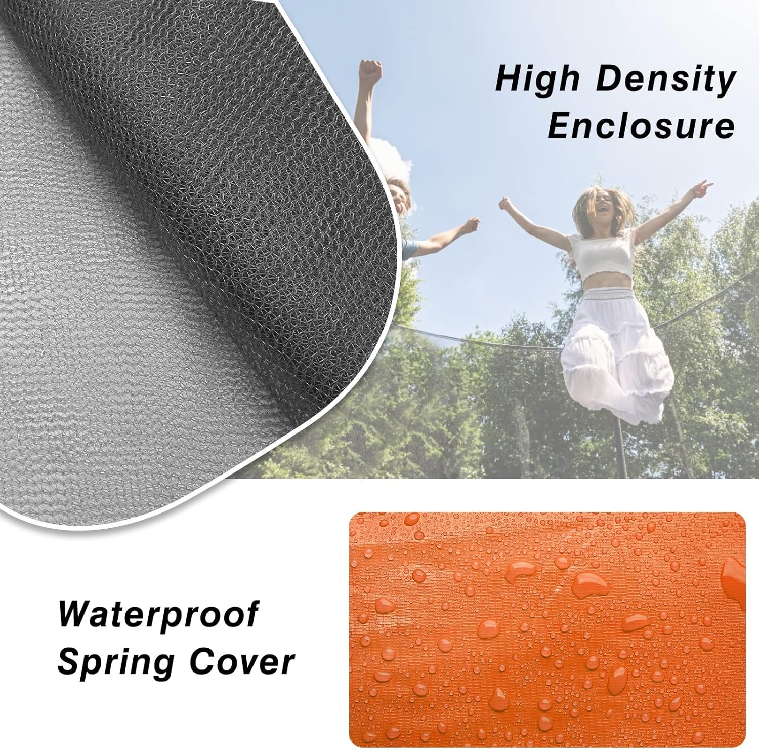 AOTOB 8FT 10FT 12FT 14 FT 15FT Trampoline with Safety Enclosure Net，Outdoor Trampoline with Basketball Hoop, Heavy Duty Jumping Mat and Spring Cover Padding for Kids and Adults, Storage Bag and Ladder