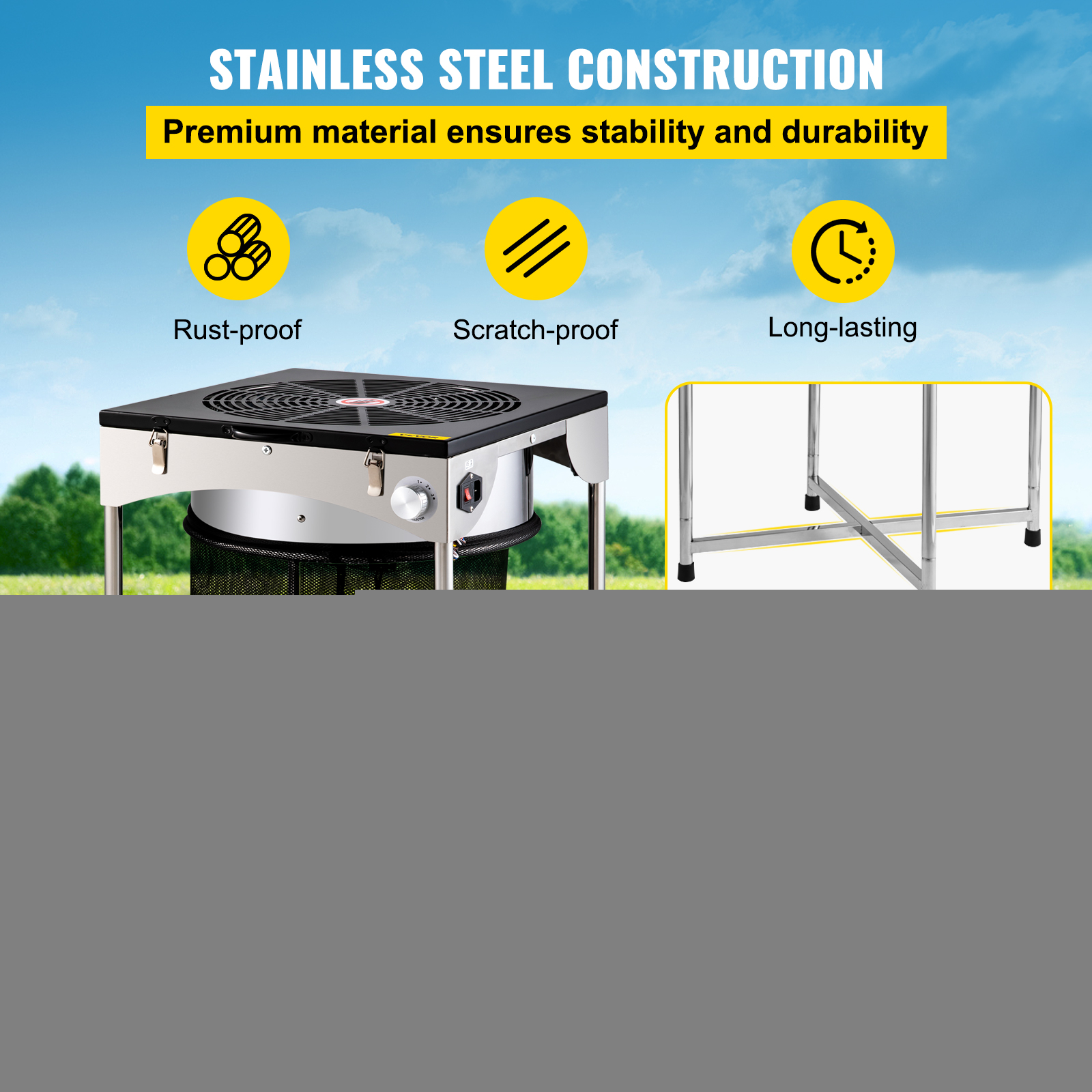 VEVOR 18′′ Electric Bud Leaf Trimmer, 3-Speed Stainless Steel Blades, Dry/Wet Plant Trimming Machine for Flowers & Herbs