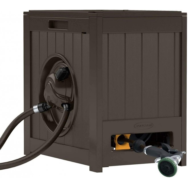 Suncast Aquawinder 125′ Auto Rewind Hose Reel, Water-Powered, Java, 2 Pack