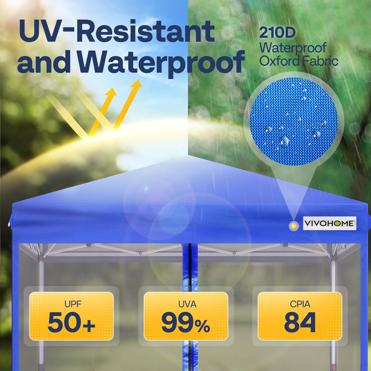 10x10ft Easy Pop-Up Canopy, Outdoor Screen Tent with Mosquito Netting, 2 Zipper Doors, and Roller Bag for Yard Camping Picnic Party Events, Beige