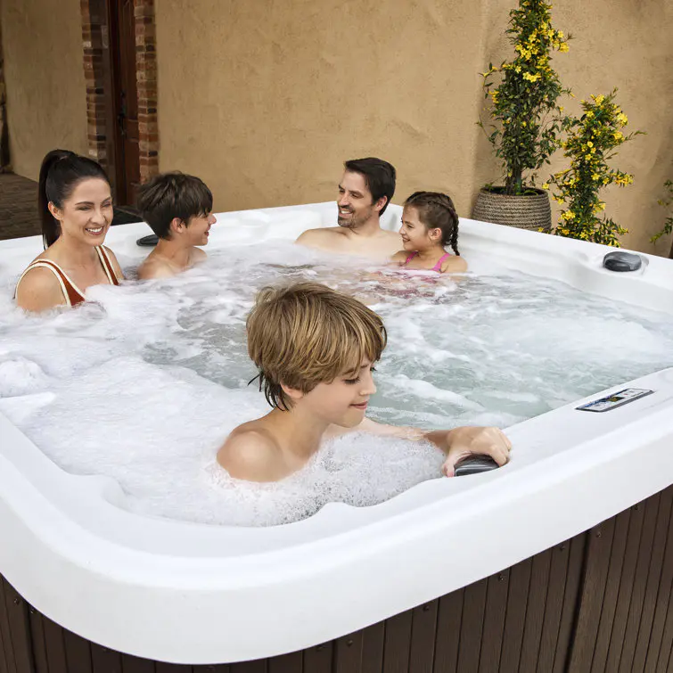 Lifesmart Spas 230 Volt 7 - Person 65 - Jet Square Hot Tub with Ozonator in Espresso