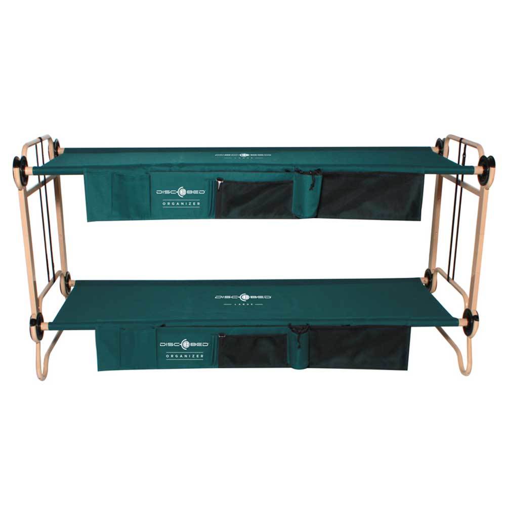 Disc-O-Bed Large Cam-O-Bunk Double Cot with Storage Organizers, Green