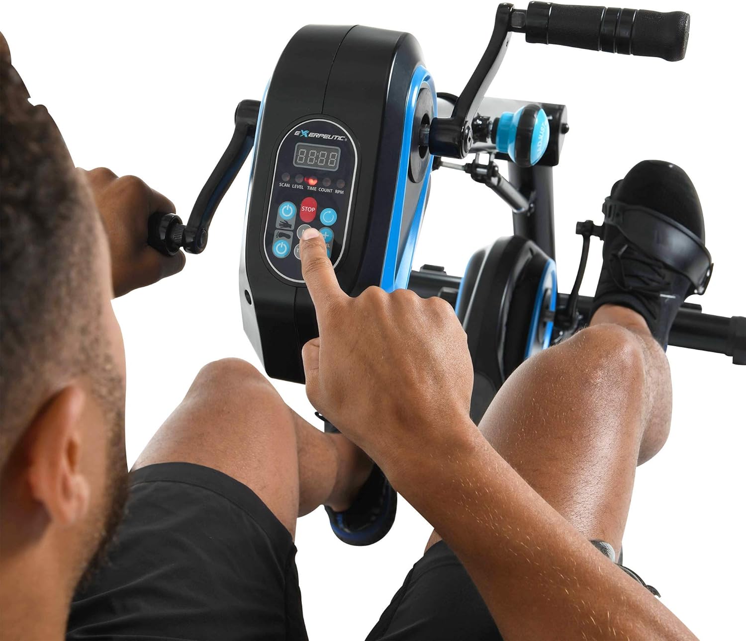 Exerpeutic 2000M Motorized Under Desk Exercise Bike – Adjustable Electric Pedal Exerciser for Legs & Arms – Fitness Equipment for Home & Office