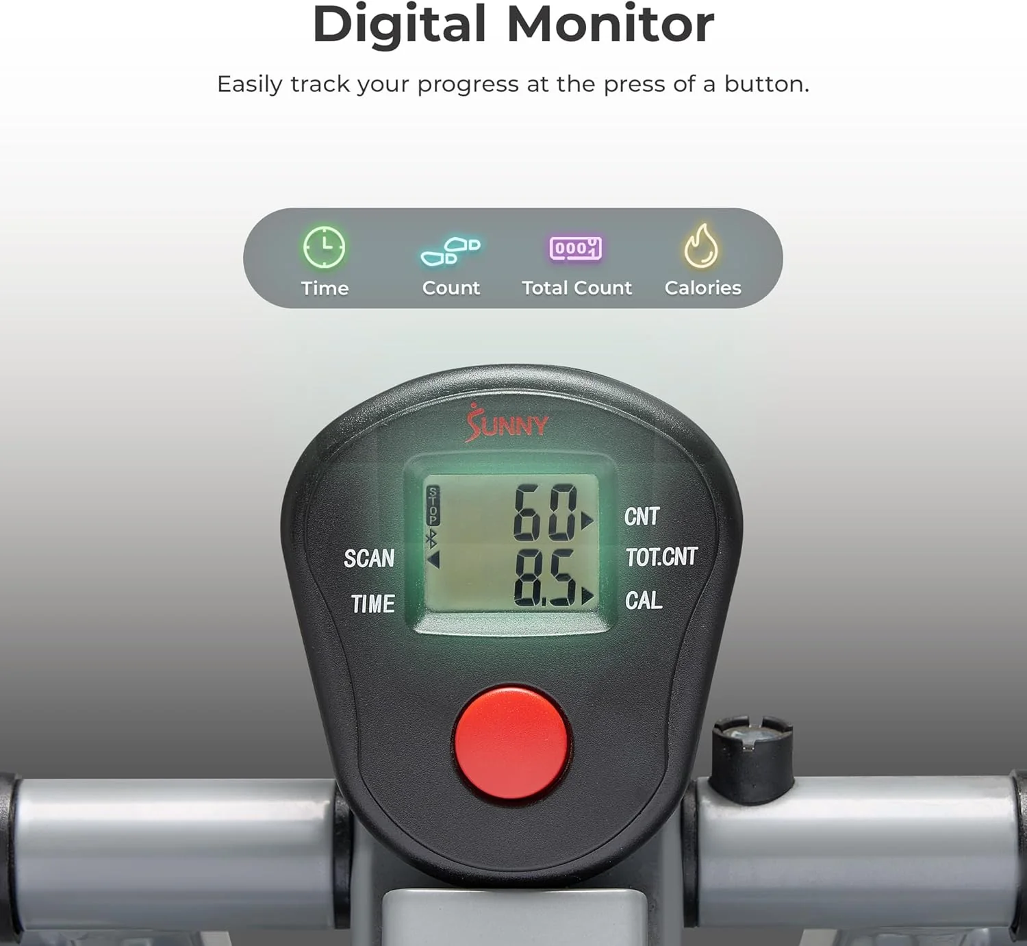 Sunny Health & Fitness Smart Air Walker Elliptical, Low-Impact 30-Inch Stride Home Glider Machine, Senior Cross Trainer for Indoor Cardio Exercise, Free SunnyFit App Bluetooth Connection- SF-E902SMART