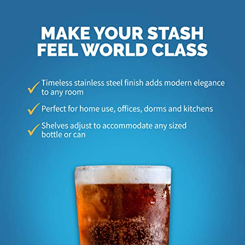 NewAir AB-1200 Mini Fridge, 126-Can Capacity, Reversible Glass Door, Adjustable Shelves, Stainless Steel Frame