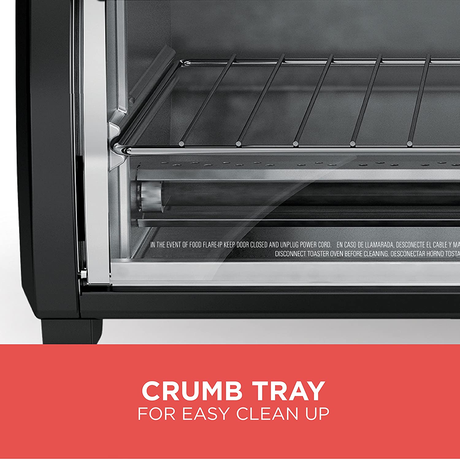 BLACK+DECKER SpaceMaker Under-Counter Toaster Oven, Digital Controls, Black/Stainless Steel, Fits 9′′ Pizza or 4 Slices