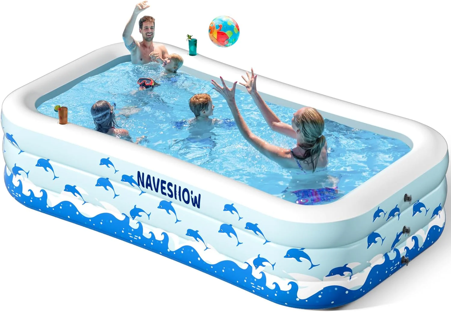 Inflatable Swimming Pool with Seats, 130