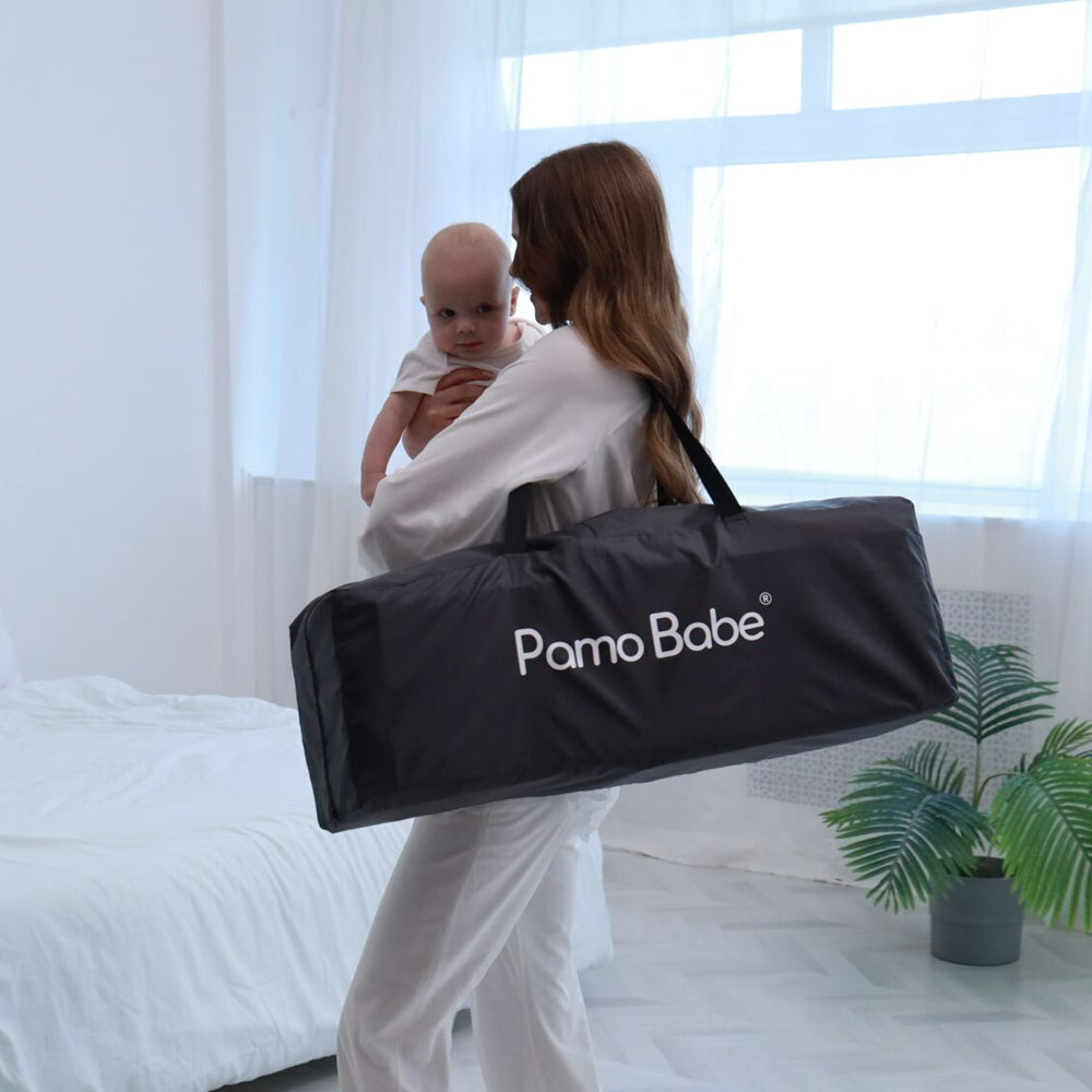 Pamo Babe Unisex Baby Playard with Bassinet, Changing Table & Toys – Portable Nursery Center