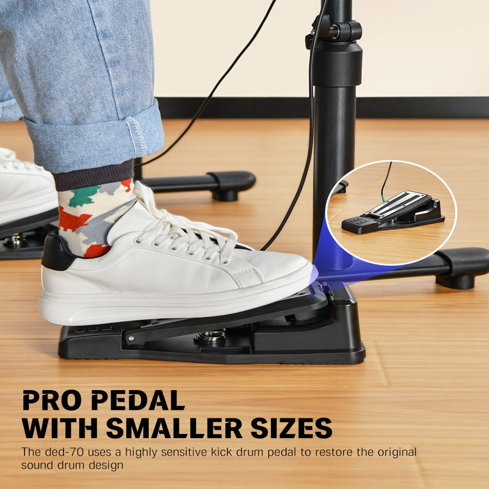 Donner DED-70 Kids Electric Drum Set, 68+ Sounds, Quiet Mesh Pads, Portable, Includes Sticks & Headphones