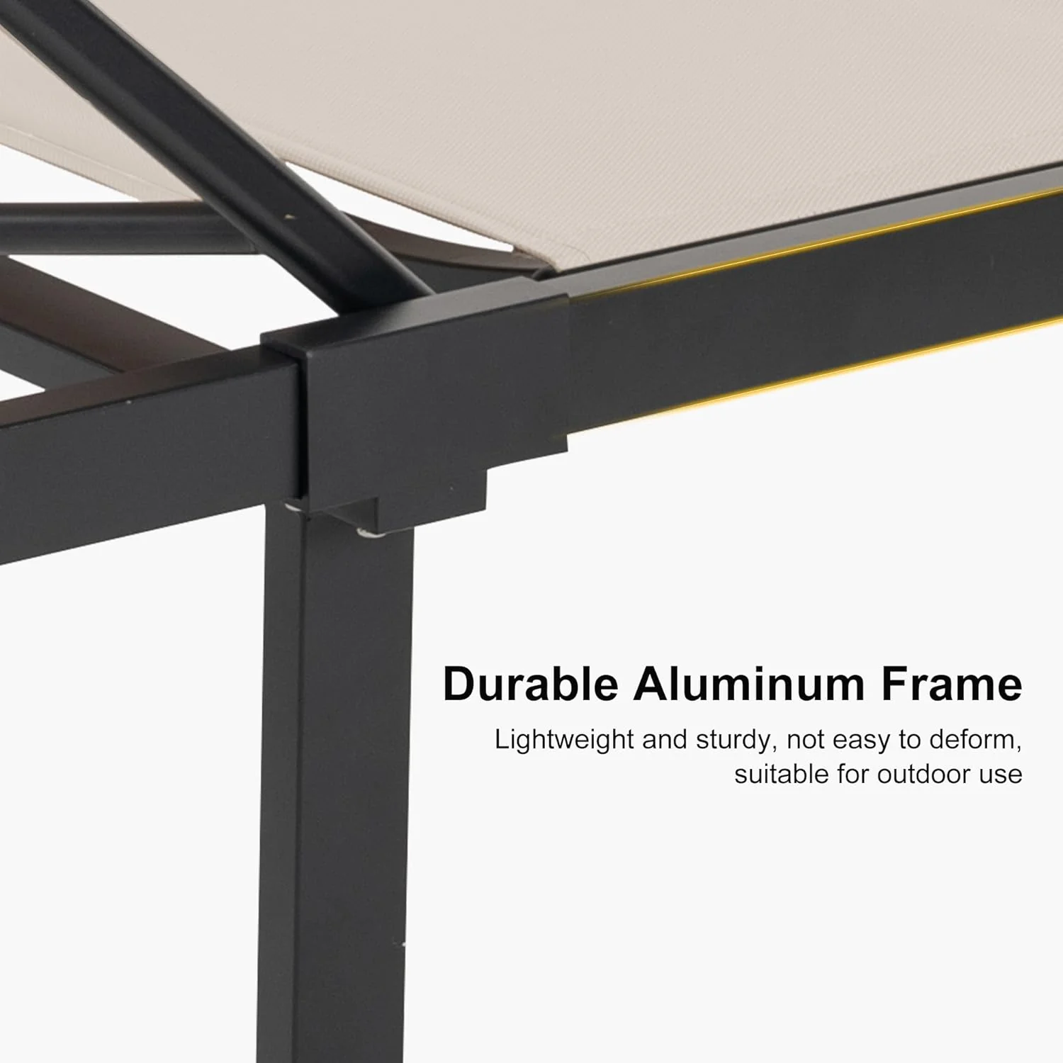 PURPLE LEAF Patio Tanning Lounge Chair Set with Face Down Hole Outdoor Aluminum Adjustable Reclining Chairs Wheels Pillows and Table for Poolside Beach Sunbathing Lounger, Beige