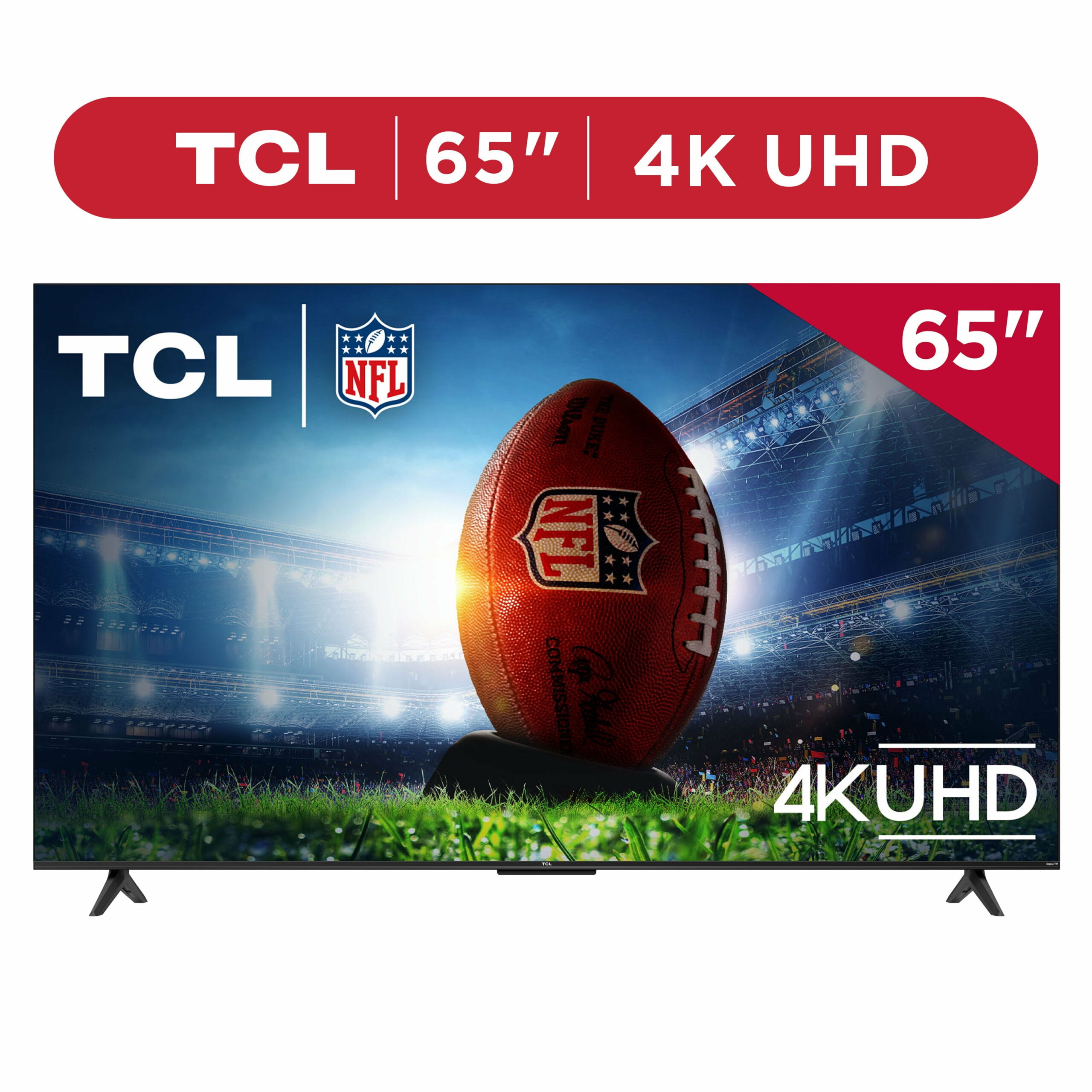 TCL 65′′ 4-Series 4K UHD HDR Smart TV with Roku, Voice Control, Apple AirPlay, and Premium Design