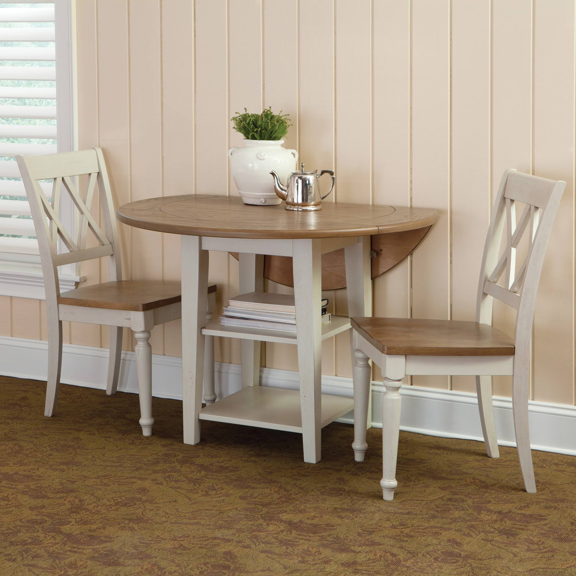 Liberty Furniture Al Fresco III 3-Piece Drop Leaf Dining Set, Rustic Driftwood Finish, Transitional Style