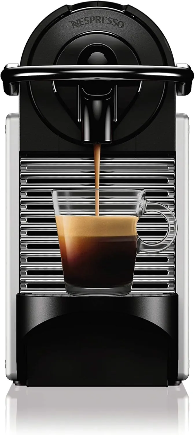Nespresso Pixie Espresso Machine by De’Longhi, 19-Bar Pump, Compact Aluminum Design, Silver, 1100ml